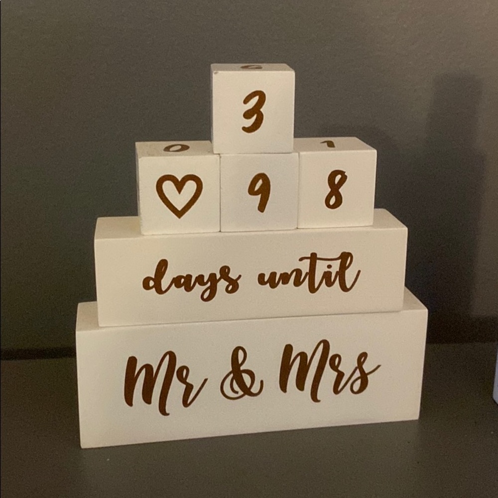 Mr. & Mrs. Countdown Blocks